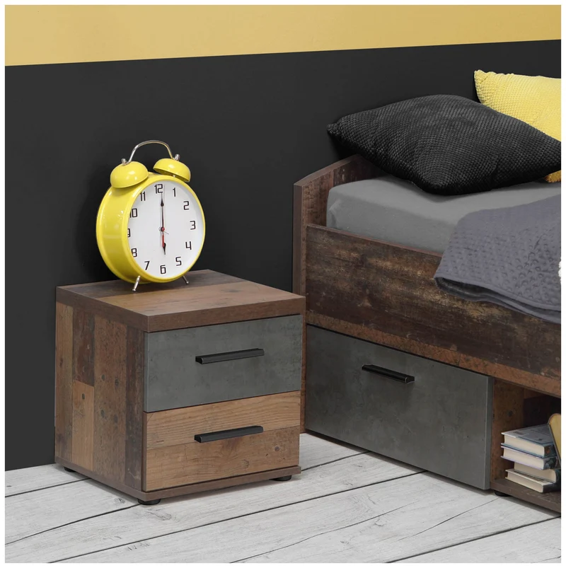 Nachtkommode Nachttisch WINNIE Optik: Old Wood Vintage von Forte