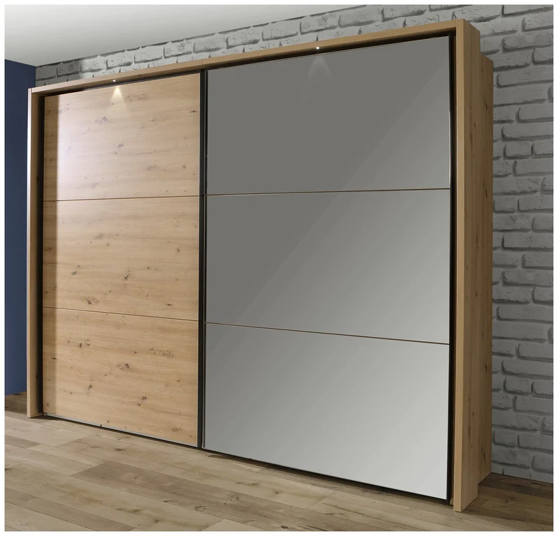 Schwebetürenschrank TRONDHEIM 270 + Passepartoutrahmen Artisan Eiche