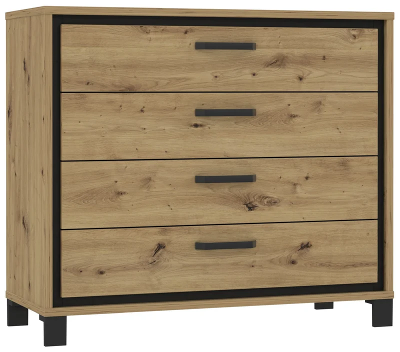Schubladenkommode TRONDHEIM Artisan Eiche / Schwarzeiche Optik, Forte