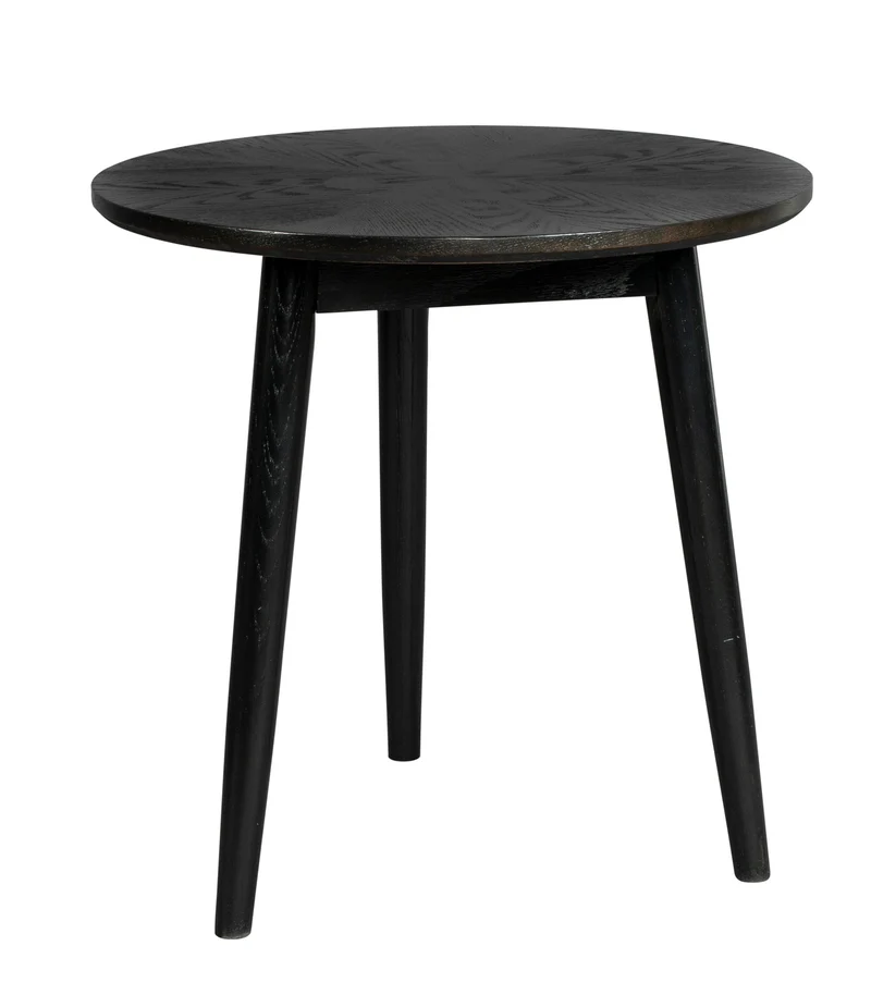Beistelltisch FABIO BLACK Ø 50 Eiche furniert schwarz