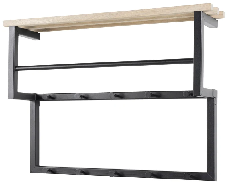 Garderobe Wandgarderobe RIZZOLI XS Schwarz mit Ablage, von Spinder
