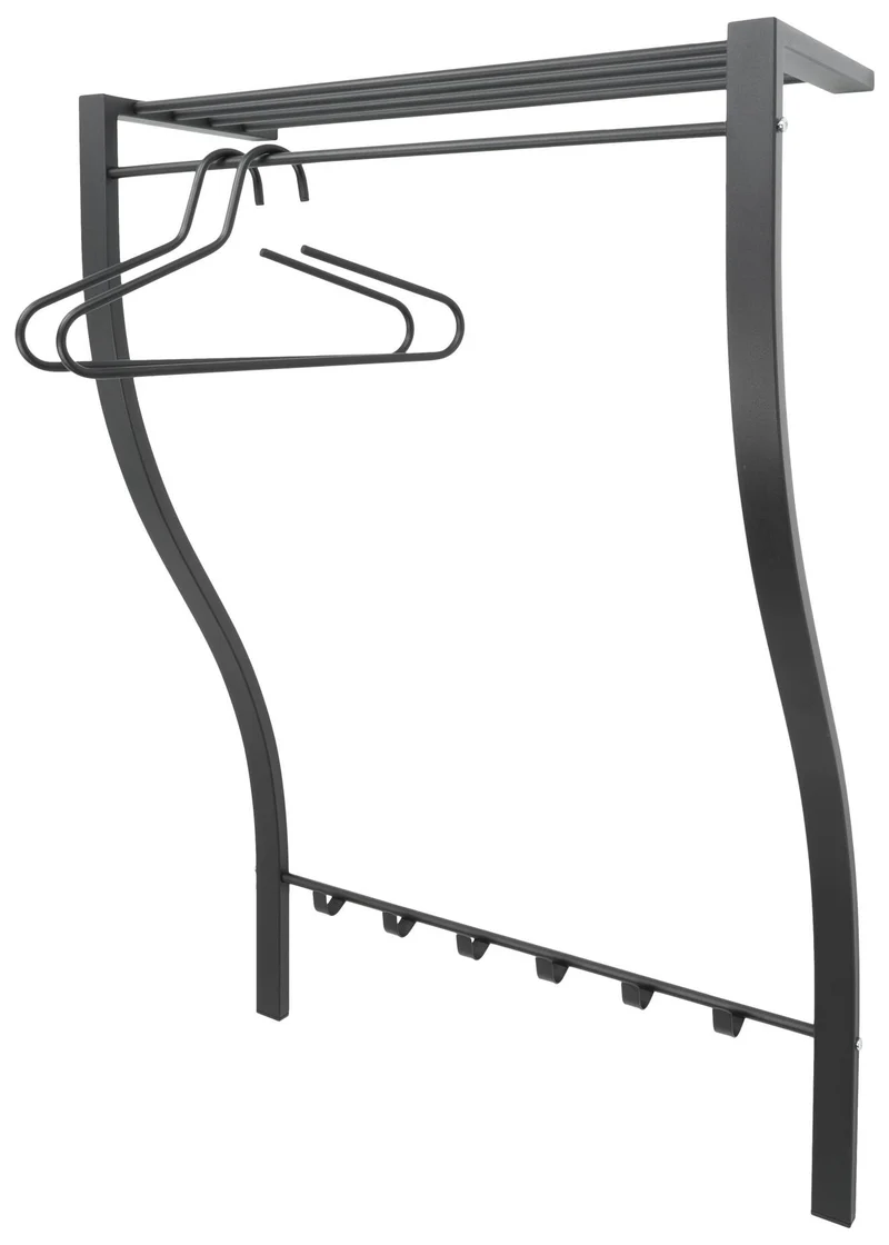 Design Wandgarderobe CARVE 1 Schwarz pulverbeschichtet, von Spinder