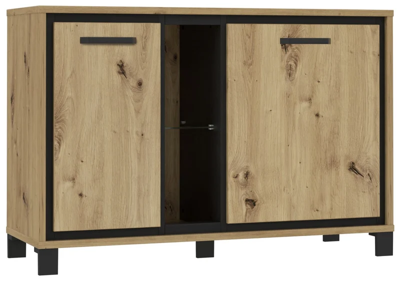 Kommode TRONDHEIM 2 Türen Artisan Eiche / Schwarzeiche Optik von Forte