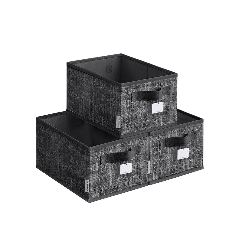 Aufbewahrungsbox 3er Set 30 x 20 x 15 cm tintenschwarz