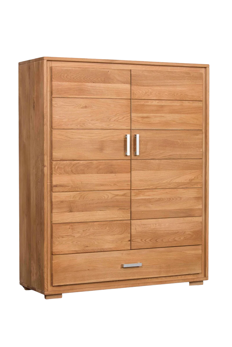 Highboard Vertiko 2-türig Wildeiche Massivholz geölt, Basel