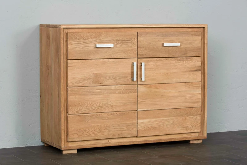 Sideboard Anrichte 2-türig Wildeiche Massivholz geölt, Basel