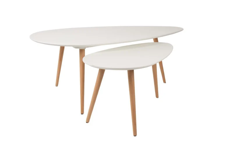 Beistelltisch Couchtisch Drop 2er Set in Tropfenform