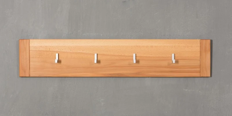 Wandgarderobe Hakenleiste Kernbuche Massivholz geölt, Genf