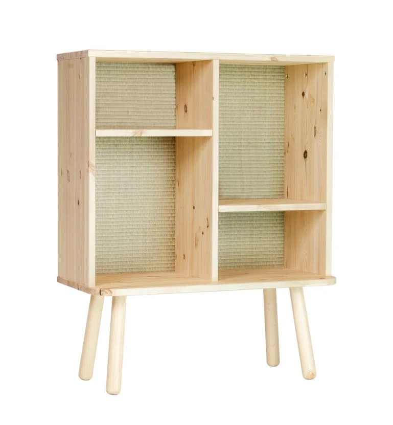 Regal KYABI Kiefer Natur lackiert mit Tatami-Rückwand von Karup