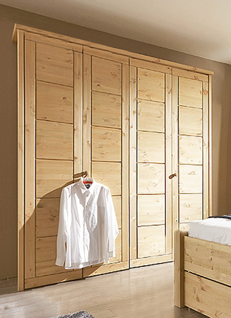 Kleiderschrank VITA SK279 4 Türen mit Kassetten-Front Kiefer massiv