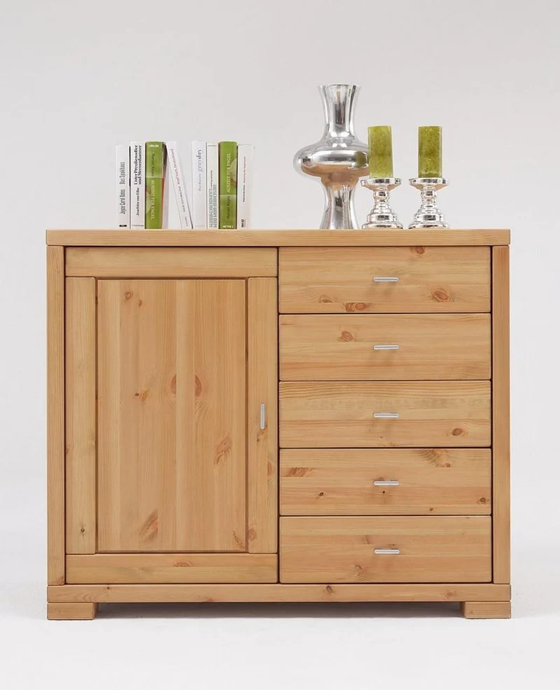 Sideboard VITA Kommode Anrichte 1 Tür 5 Schubladen Kiefer massiv