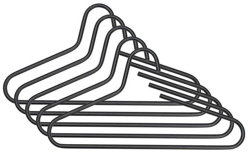Kleiderbügel Victorie 5er Set, Schwarz pulverbeschichtet