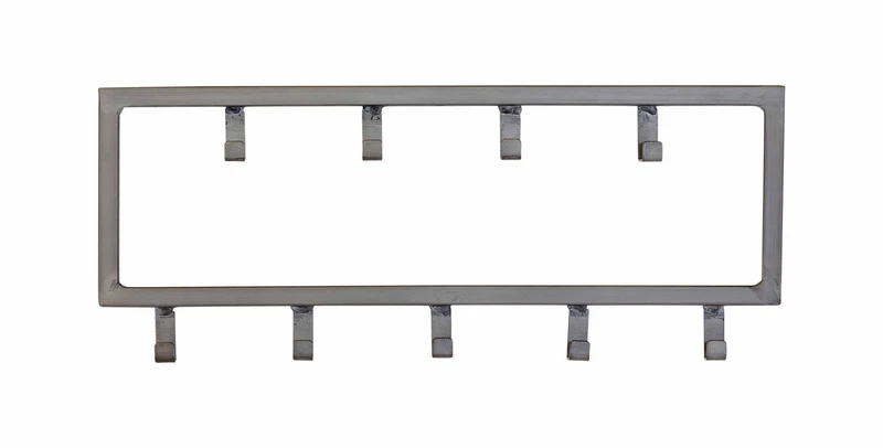 Hakenleiste JON mit 9 Haken Wandgarderobe im Dark-Silver-Finish