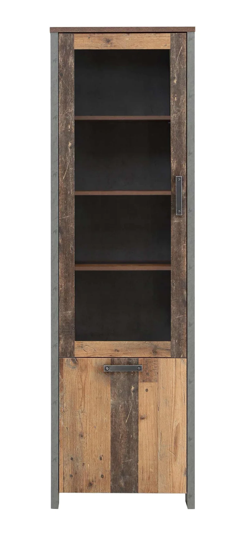 Vitrine CLIF 2-trg. Optik: Old Wood Vintage von Forte
