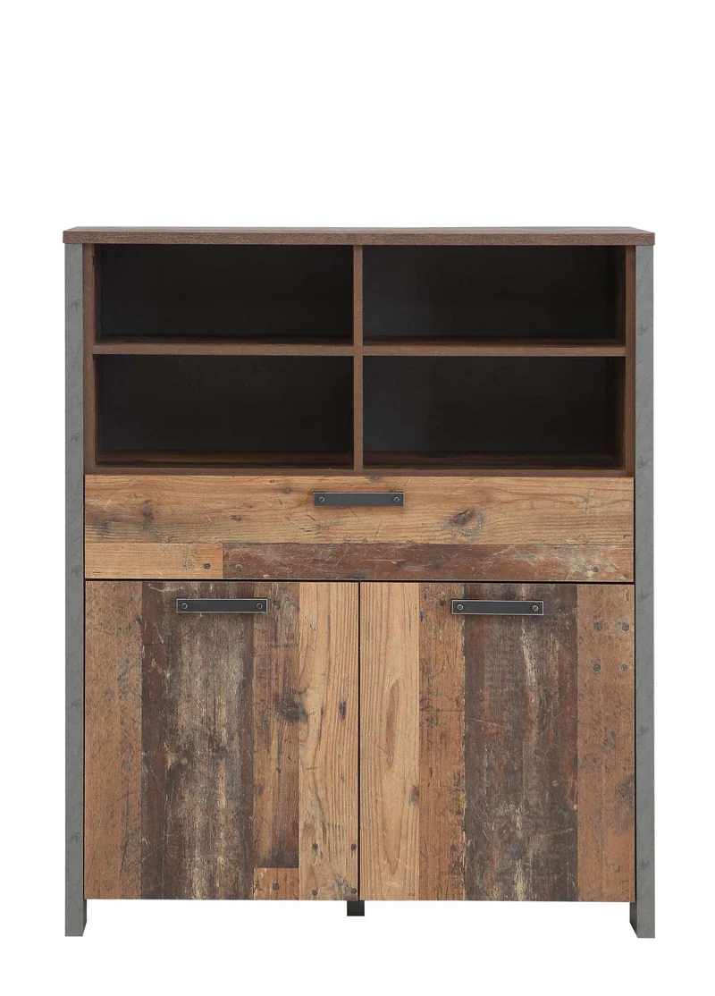 Highboard Kommode CLIF 2 Türen 1 Schublade Optik: Old Wood Vintage