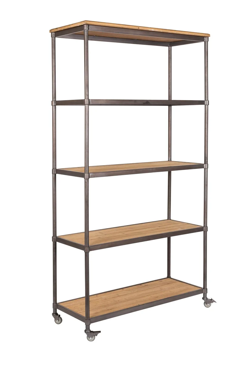 Bücherregal SIMON mit Rollen - Regal im Industrie Stil