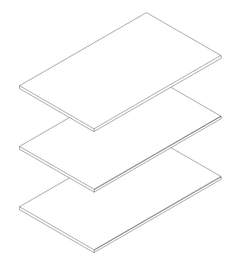 3er-Set Einlegeböden 92 cm für Schrank NAYA Wildeiche massiv