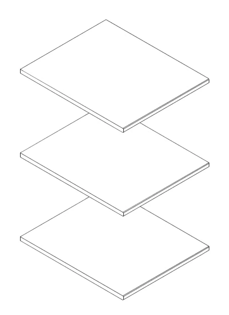 3er-Set Einlegeböden 45 cm für Schrank NAYA Wildeiche massiv