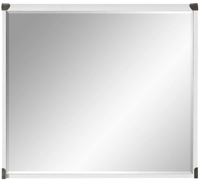 Garderobenspiegel BUDDY 90 x 80 cm Pinie weiß gebürstet