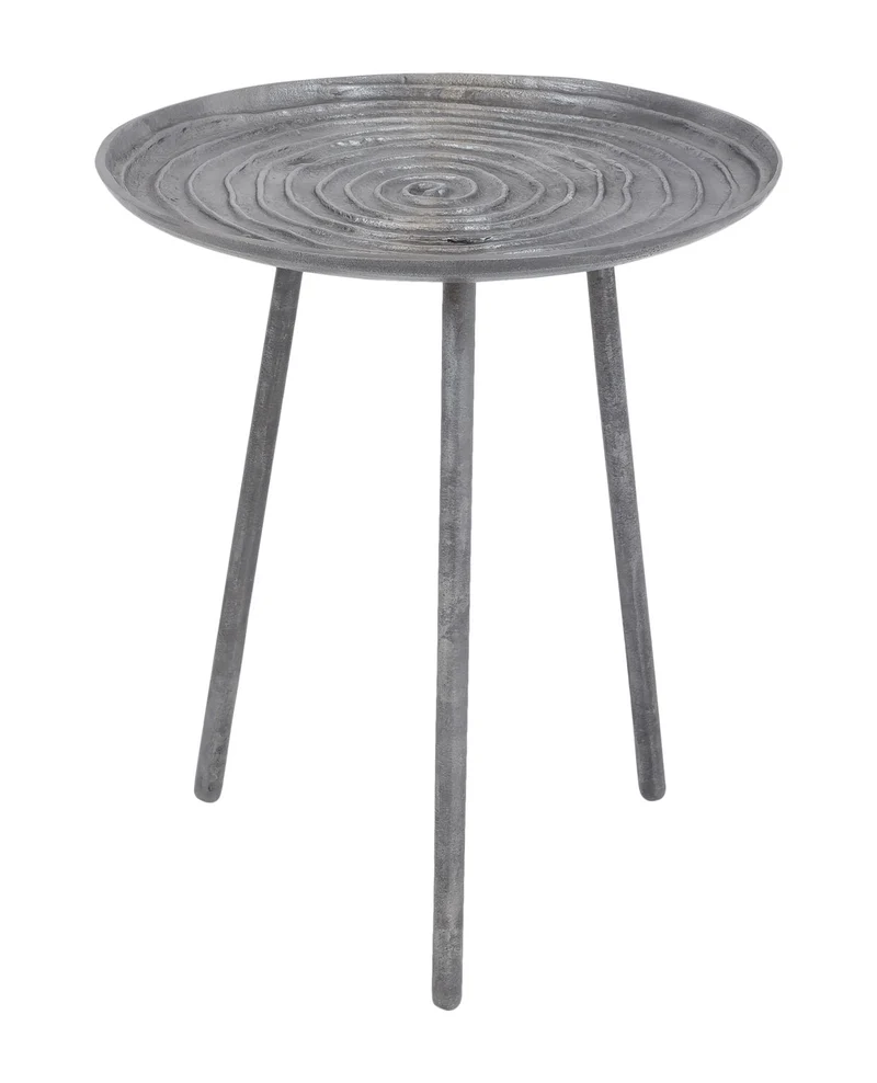 Beistelltisch SPIRAL 45 cm Metall Platte Black Nickel