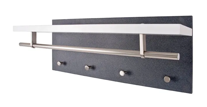 Wandgarderobe Tablo Weiß Hochglanz und Granitoptik