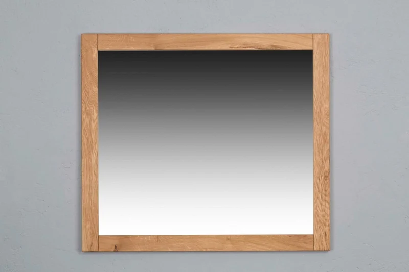 Spiegel 91 x 80 cm Wildeiche Massivholz geölt, Basel
