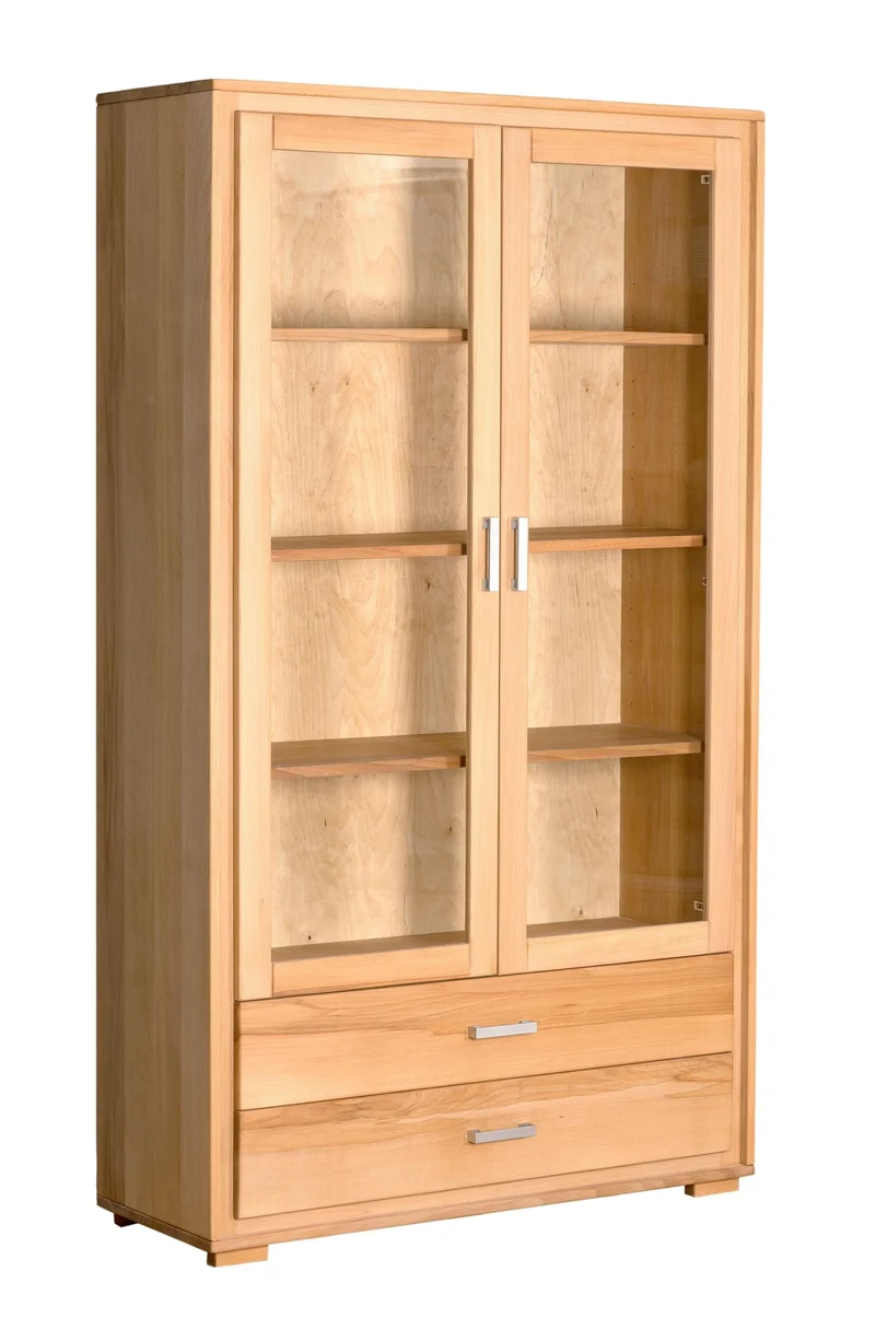 Vitrine 2-türig Kernbuche Massivholz geölt, Genf