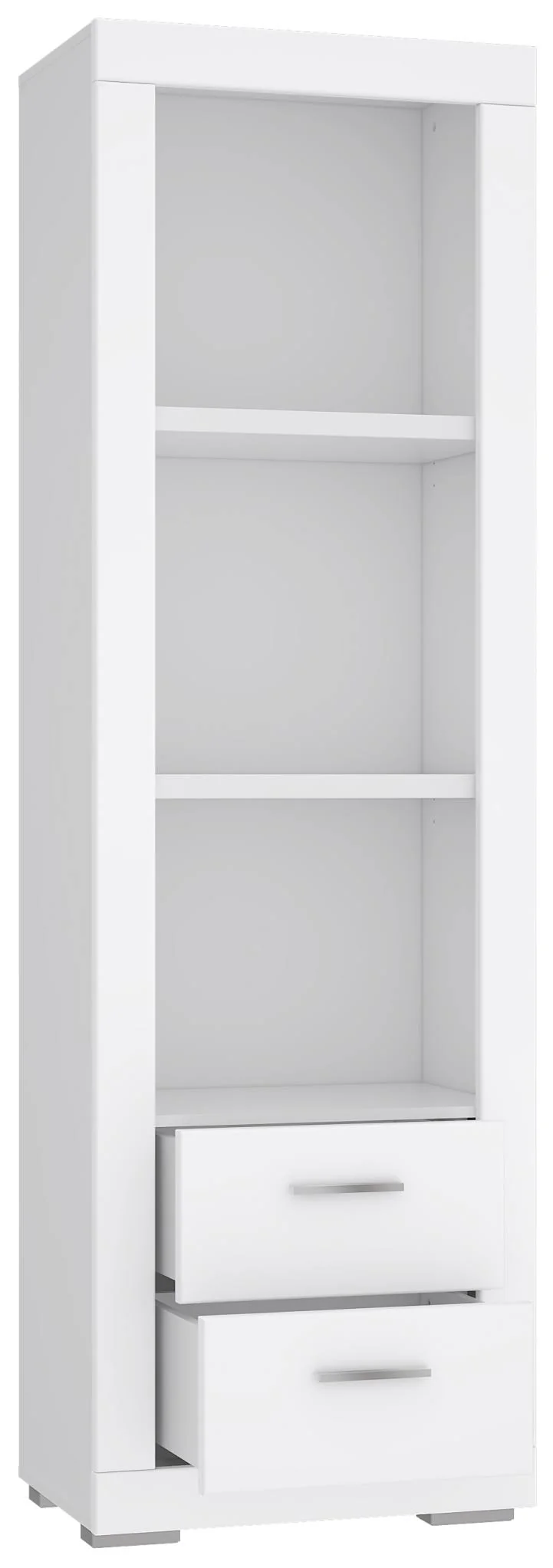 Regal SNOW Bücherregal, 2 Schubladen, Breite 61 cm, Weiß matt, Forte