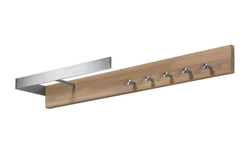 Wandgarderobe Noa 1 aus Eiche und Edelstahl von Spinder