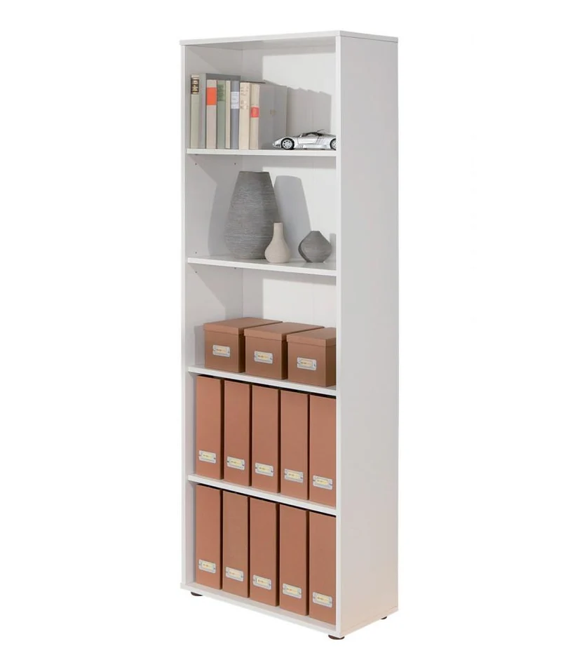 Regal Bücherregal ARCO 4 Melamin weiß mit 4 verstellbaren Böden