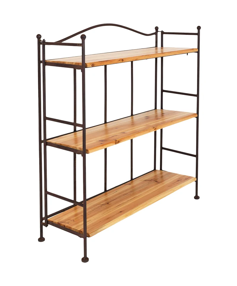 Landhausregal Bordo (96 cm) – Rustikales Regal aus Eisen & Massivholz