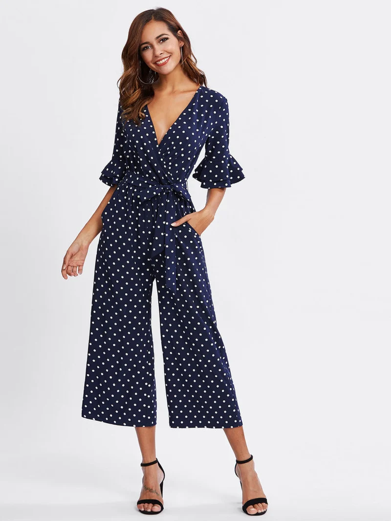 Tiered Trumpet Sleeve Jumpsuit