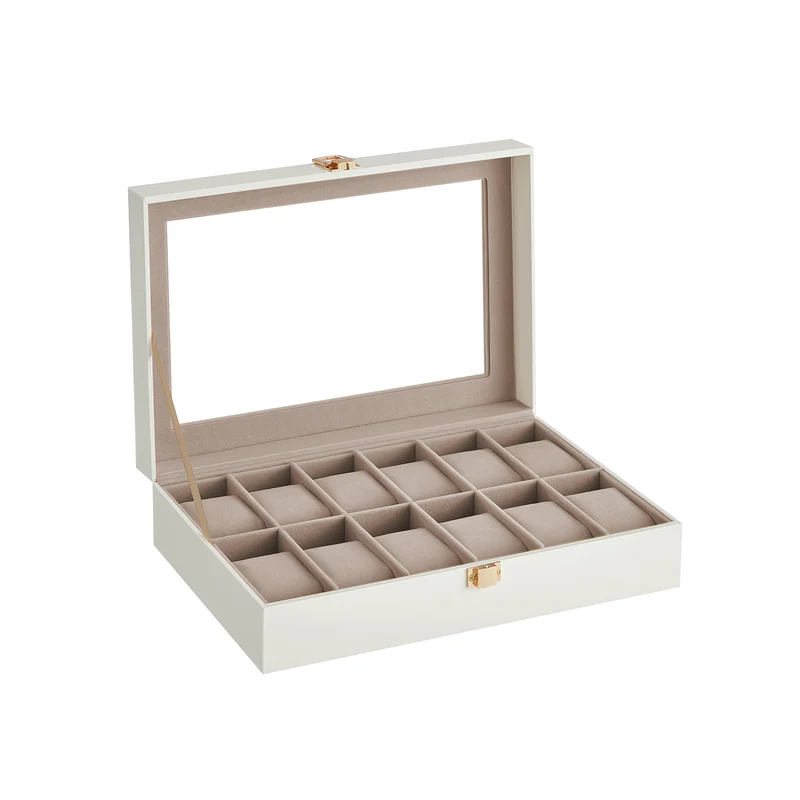 Uhrenbox mit Glasdeckel Metallverschluss