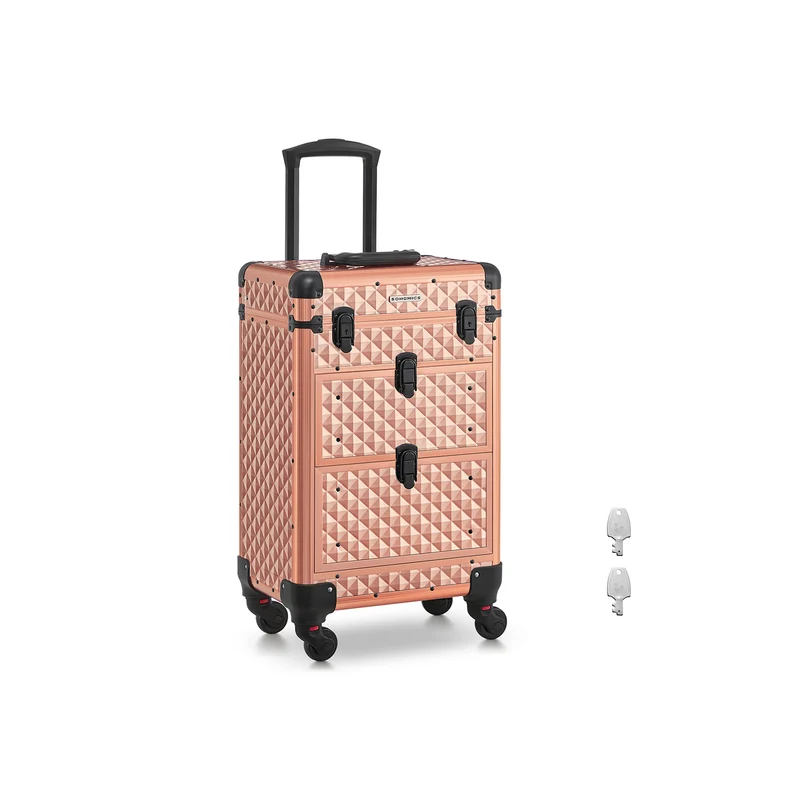 Kosmetikkoffer Trolley Friseurkoffer champagnergold
