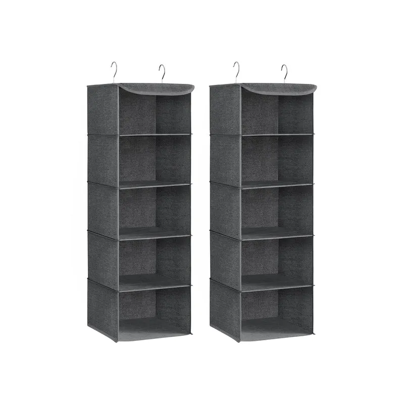 Hängeregal im Kleiderschrank faltbar mit Metallhaken und Bambuseinsätzen