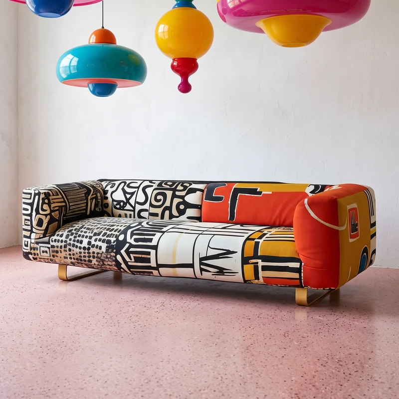 Graffica Abstract Graffiti Print Sofa