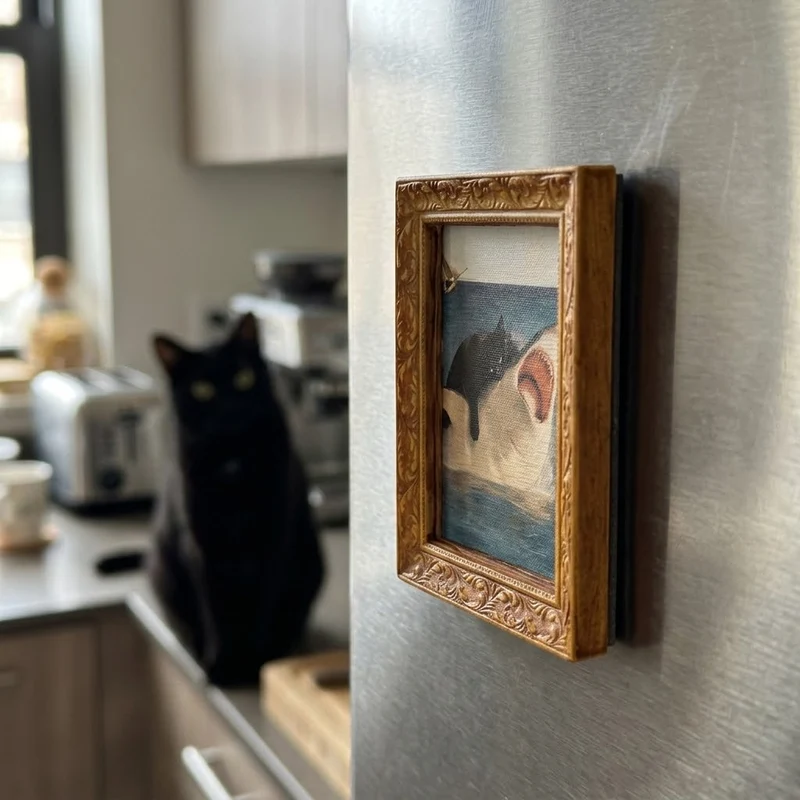 Cat vs Shark Fridge Magnet