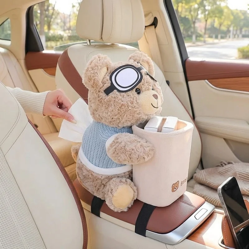 Little Buddy Bear Car Armrest Tissue Holder