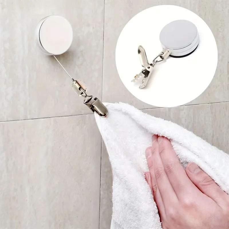 SnapBack Self-Retracting Bathroom Towel Hook