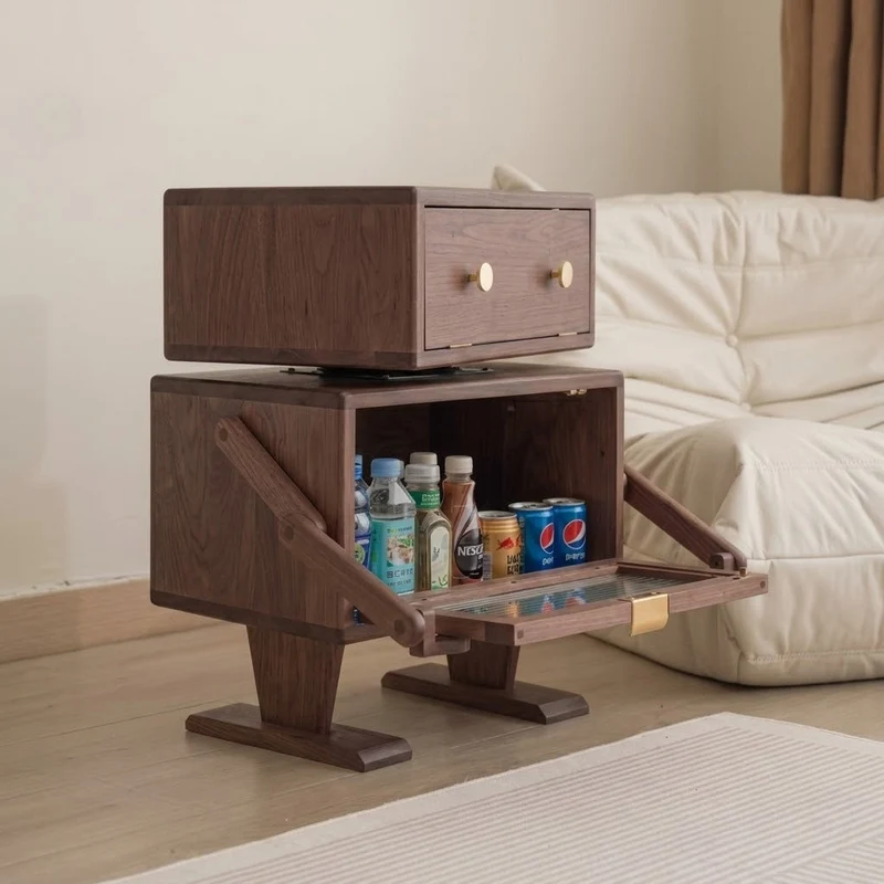 Nordic Walnut Robot Bedside Cabinet