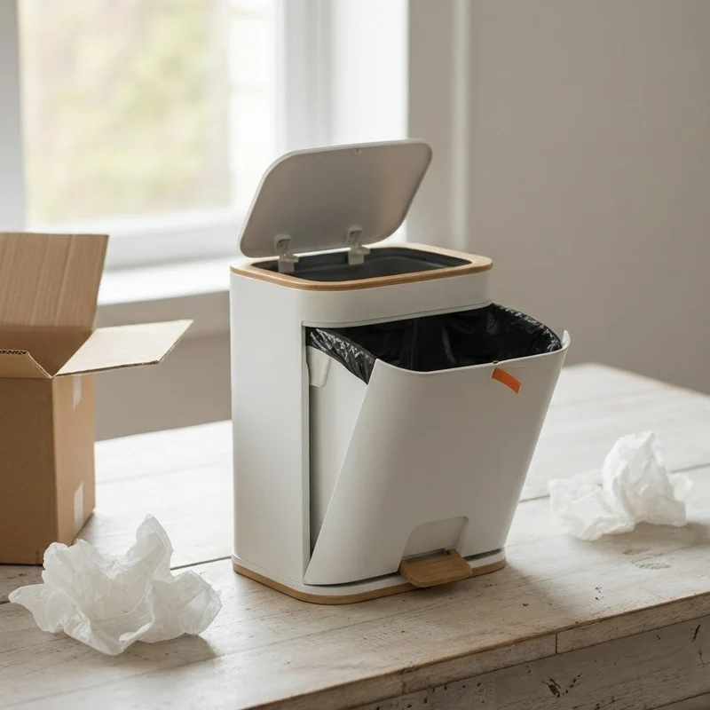 Easy-Clean Elegant Bathroom Trash Can