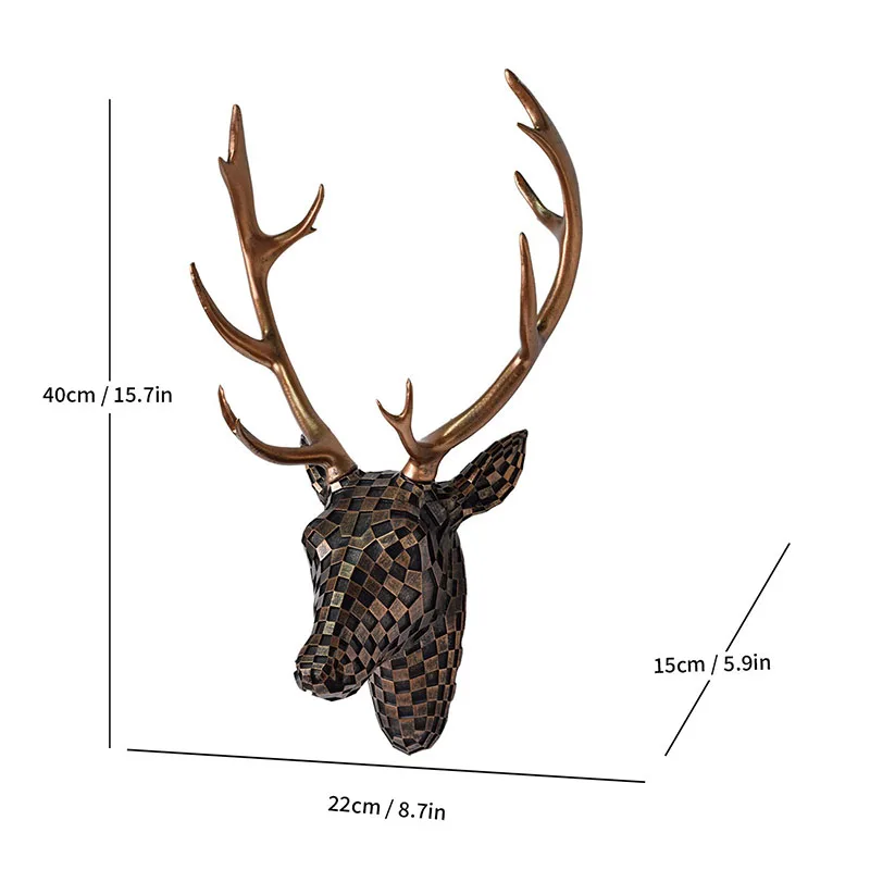 Artistic Deer Head Sculptural Wall Decor