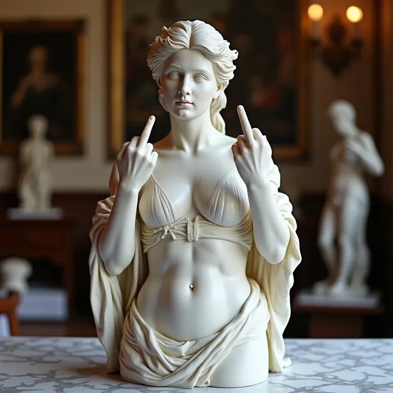 Roman Bust Middle Finger Home Decor