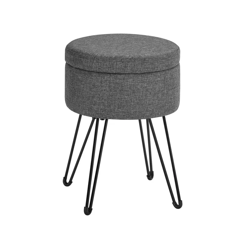 Runder Sitzhocker mit Stauraum und Deckel