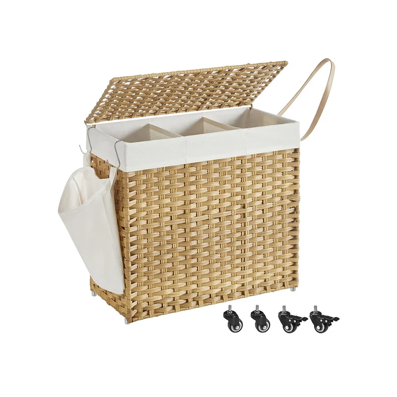 Handgeflochtener Wäschekorb aus Polyrattan