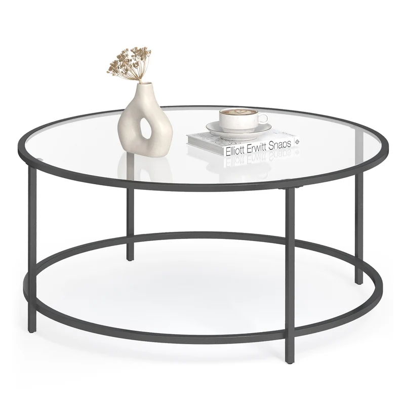 Runder Beistelltisch mit Metallgestell