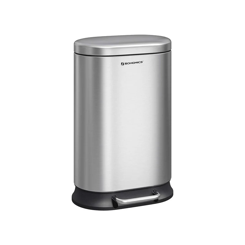 Abfalleimer mit Pedal und Inneneimer Silbern 30L