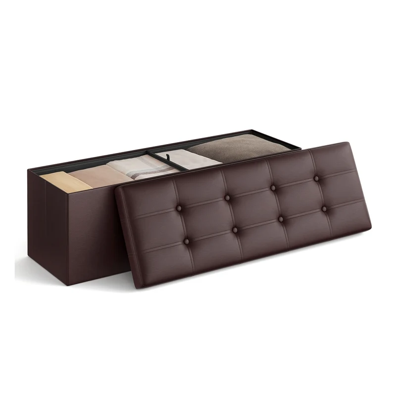 Sitztruhe 110 cm Kunstleder Braun