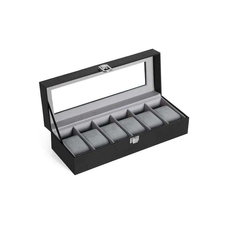 Uhrenbox mit Glasdeckel und Schloss