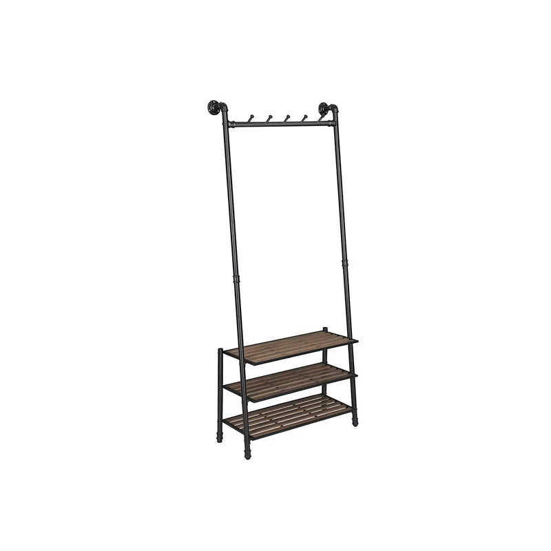 Schräge Garderobe Schwarz-Braun
